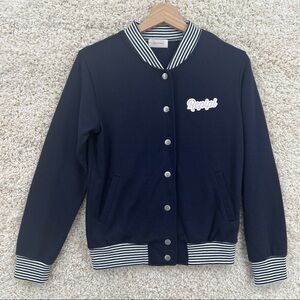 REPIPI armario women US Medium navy blue white jacket snap front varsity jacket